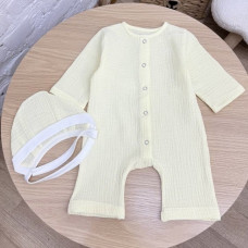 Мусліновий Чоловічок та шапочка Жовтий 56 (0-1міс)