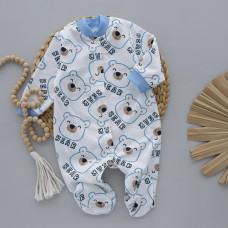 Чоловічок Ведмедик Блакитний (Футер - з начосом) 68 (6-9міс)