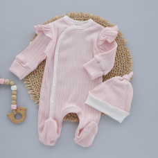 Чоловічок Метелик та шапочка Рожевий (Рубчик) 62 (1-3міс)