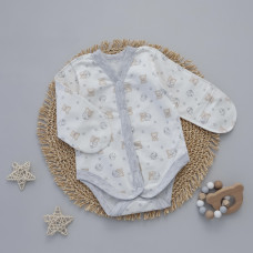 Боді довгий рукав Ведмедик зайчик (Футер - з начосом) 56 (0-3міс)