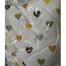 Непромокаюче простирадло на гумці в коляску Сердечка Помаранчевий 80/40