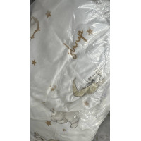 Непромокаюче простирадло на гумці в коляску Ведмедик місяць Бежевий 80/40