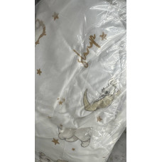 Непромокаюче простирадло на гумці в коляску Ведмедик місяць Бежевий 80/40