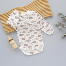 Боді довгий рукав Хмаринка Бежевий (Інтерлок) 56 (0-3міс)