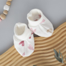 Пінетки Сердечка Рожевий (Футер - з начосом) 56 (0-3міс)