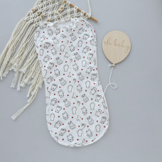 Коконпелюшка на змійці Ведмедики з сердечками (Рубчик) 56 (0-1міс)