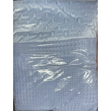 Плед плюш, без утеплення Вафелька Блакитний /Блакитний плюш пупиришка 100/80