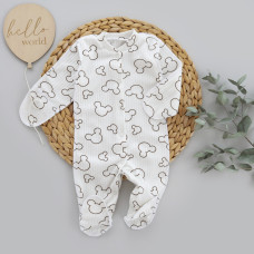 Чоловічок Міккі Молочний (Рубчик) 56 (0-1міс)