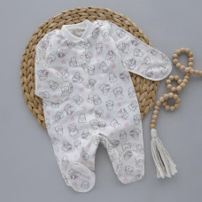 Чоловічок Котики Рожевий (Футер - з начосом) 56 (0-1міс)