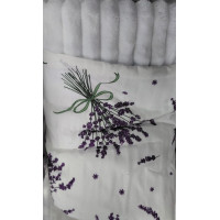 Плед без утеплення Лаванда / Білий плюш 100/80