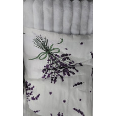 Плед без утеплення Лаванда / Білий плюш 100/80