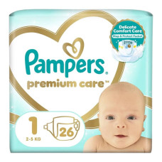 Підгузки Pampers Premium Care 1 (2-5 кг) 26 шт.