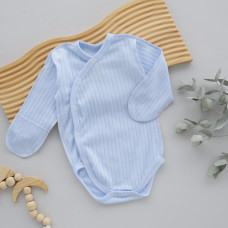 Боді довгий рукав Блакитний (Рубчик) 56 (0-1міс)