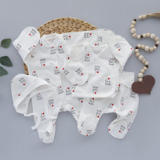 Набір 4в1: Чоловічок, льоля, повзунки та шапочка на зав’язках Кохаю мама тато (Футер - з начосом) 62 (3-6міс)