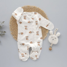 Чоловічок Ведмедик Зірки на Молочному (Рубчик) 56 (0-3міс)