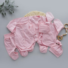 Комплект 5в1 Рожевий (Футер - з начосом) 56 (0-3міс)