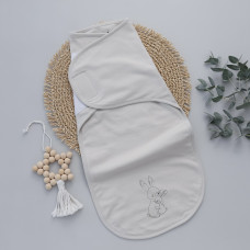 Коконпелюшка на липучці Зайчик Перлинний (Футер - з начосом) 56-62