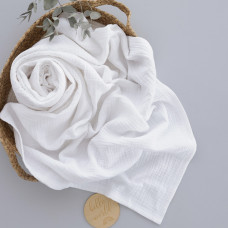 Мусліновий плед жатка Білий 4 шари 130/100