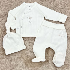 Набір 3в1: Льоля, повзунки та шапочка Я кохаю тебе (Рубчик) 56 (0-3міс)