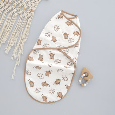 Коконпелюшка на липучці Ведмедики Коричневий (Інтерлок) 62 (0-6міс)