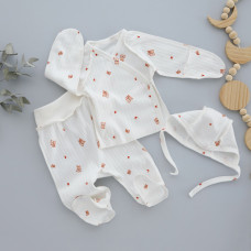 Набір 3в1: Льоля, повзунки та шапочка Совенята (Рубчик) 56 (0-1міс)