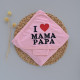 Дитячий рушник з кутиком махровий Мама Papa Рожевий 90/85