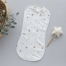 Коконпелюшка на змійці Сердечка Бежевий (Футер - з начосом) 56 (0-1міс)