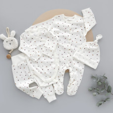 Набір 4в1: Чоловічок, боді, штанці та шапочка вузлик Седечка дрібні Фіолетовий (Рубчик) 62 (3-6міс)