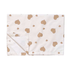 Непромокаюча пелюшка Сердечка Бежеві на білому 50/70