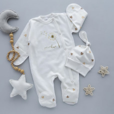 Чоловічок та шапочка Сердечка Кульбаба (Футер - з начосом) 56 (0-3міс)