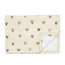 Пелюшка непромокаюча Сердечка Зелені на бежевому 50/70