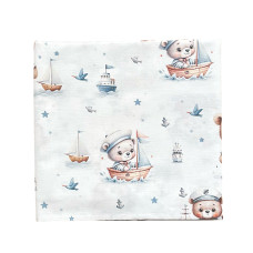 Бавовняна пелюшка Ведмедик Кораблик 90/80