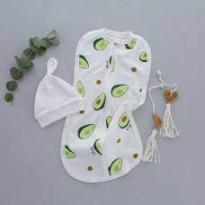 Коконпелюшка на змійці з шапочкою Авокадо (Інтерлок) 62 (0-3міс)