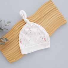Шапочка вузликом Сердечка Рожевий Je t'aime (Рубчик) 62 (3-6міс)