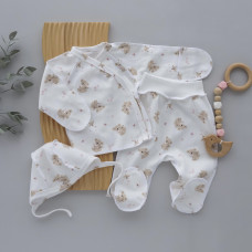 Набір 3в1: Льоля, повзунки та шапочка Коали Рожевий (Інтерлок) 56 (0-1міс)