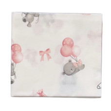 Бавовняна пелюшка Ведмедики з кульками Рожевий 90/80