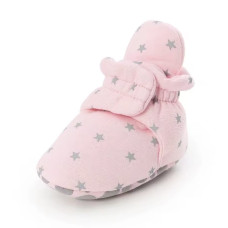 Пінетки на липучці Рожевий Зірки (0-6міс)