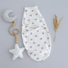 Коконпелюшка на липучці Сердечка Фіолетовий (Футер - з начосом) 56 (0-1міс)