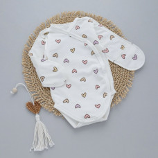 Боді довгий рукав Сердечка Фіолетовий (Футер - з начосом) 56 (0-1міс)