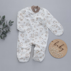 Чоловічок Лисята Бежевий (Футер - з начосом) 56 (0-3міс)