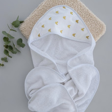 Дитячий рушник з кутиком махровий (100% котон) Міккі (гліттер) 90/80