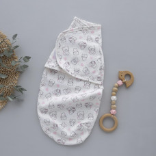 Коконпелюшка на липучці Котики Рожевий (Футер - з начосом) 56 (0-1міс)