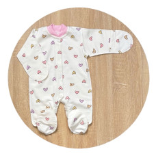 Чоловічок Сердечка Рожеві (Футер - з начосом) 56 (0-3міс)