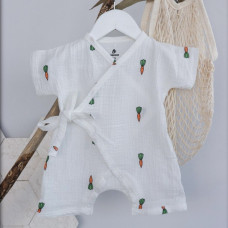 Мусліновий пісочник -кімоно Морква Молочний 74 (9-12міс)