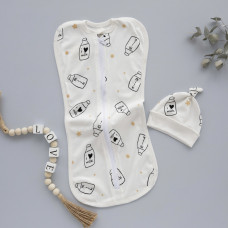 Коконпелюшка з шапочкою I love Мілк (інтерлок) 56 (0-3міс)