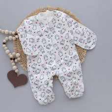 Чоловічок Ведмедик сердечка (Футер - з начосом) 56 (0-3міс)