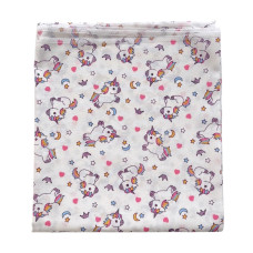 Ситцева пелюшка Единоріжки Рожевий 95/80