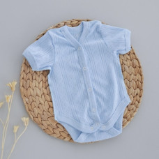 Боді короткий рукав Блакитний жакард (Трансфер) 56 (0-3міс)