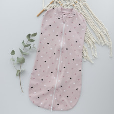 Коконпелюшка на змійці Рожевий з малюнком (Інтерлок) 56-62 (0-3міс)
