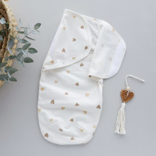 Коконпелюшка на липучці Сердечка Бежевий (Футер - з начосом) 56 (0-1міс)